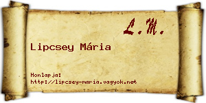 Lipcsey Mária névjegykártya