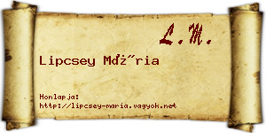 Lipcsey Mária névjegykártya