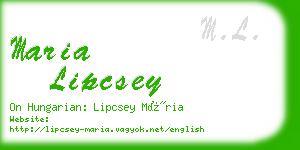 maria lipcsey business card